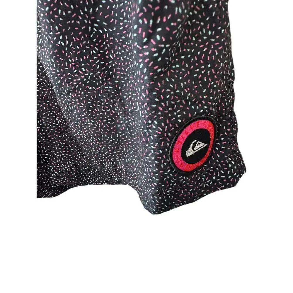 Quiksilver Volley Shorts Black Print Lined Shorts w/ Pockets Men's Size Large